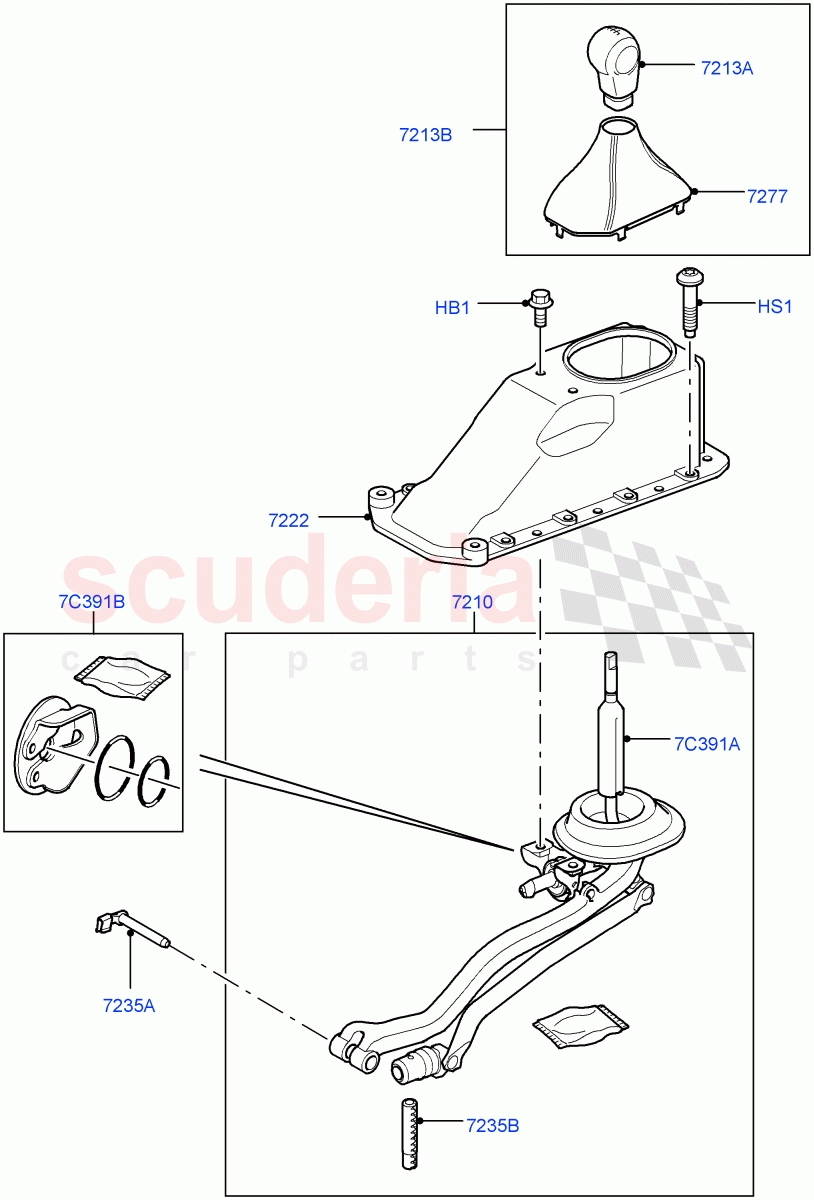 Gear Change Lever - Manual Trans (6 Speed Man ZF S6-53) ((V) FROMAA000001, (V) TOBA999999) of Land Rover Land Rover Discovery 4 (2010-2016) [4.0 Petrol V6]