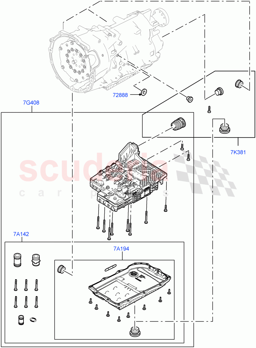 Valve Body - Main Control & Servo's (Nitra Plant Build) (3.0L AJ20P6 Petrol High, 8 Speed Auto Trans ZF 8HP76, 3.0L AJ20D6 Diesel High) of Land Rover Land Rover Discovery 5 (2017+) [3.0 I6 Turbo Petrol AJ20P6]