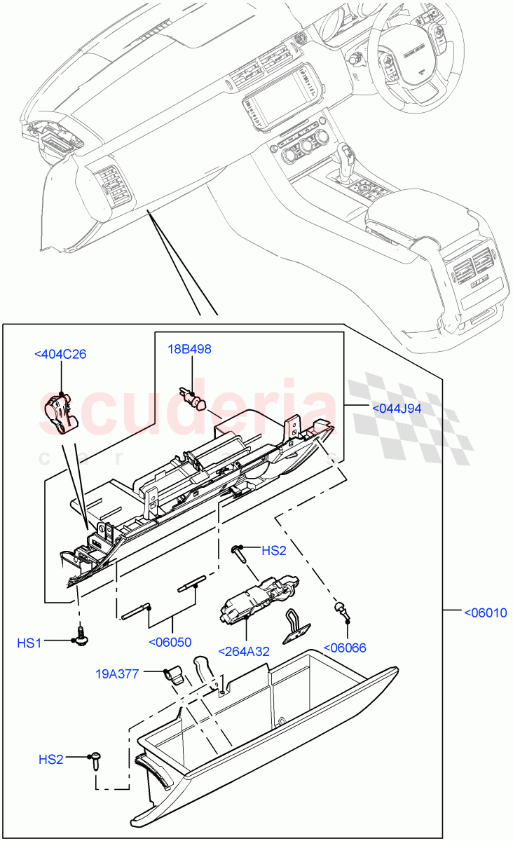 Glove Box ((V) TOHA999999) of Land Rover Land Rover Range Rover Sport (2014+) [5.0 OHC SGDI SC V8 Petrol]