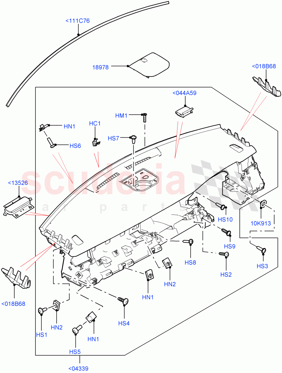 Instrument Panel (Upper, External) (Changsu (China)) ((V) FROMFG000001, (V) TOKG446856) of Land Rover Land Rover Discovery Sport (2015+) [2.0 Turbo Petrol GTDI]