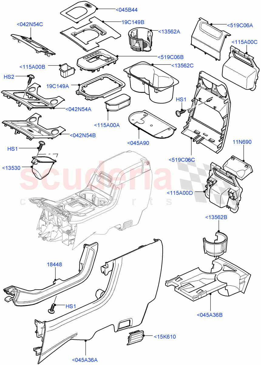 Console - Floor(For Carrier Assy, External Components)((V)FROMAA000001) of Land Rover Land Rover Discovery 4 (2010-2016) [4.0 Petrol V6]