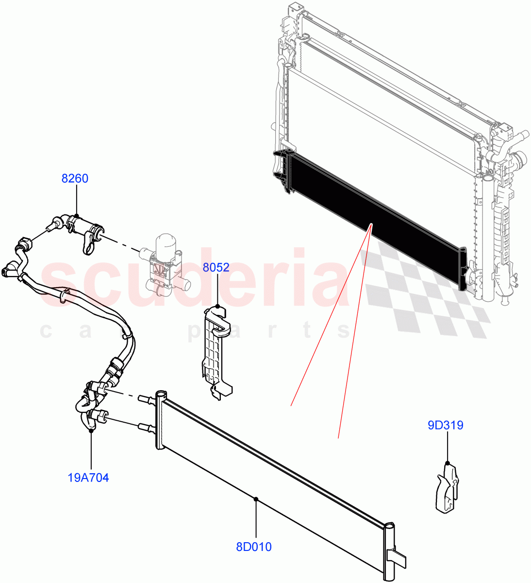 Cooling System - Traction battery (1.5L AJ20P3 Petrol High PHEV, Changsu (China)) ((V) FROMKG446857) of Land Rover Land Rover Range Rover Evoque (2019+) [1.5 I3 Turbo Petrol AJ20P3]