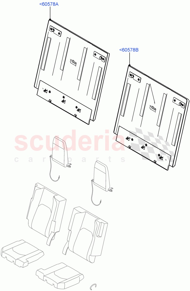 Rear Seat Back(With 3rd Row Double Seat) of Land Rover Land Rover Defender (2020+) [3.0 I6 Turbo Petrol AJ20P6]