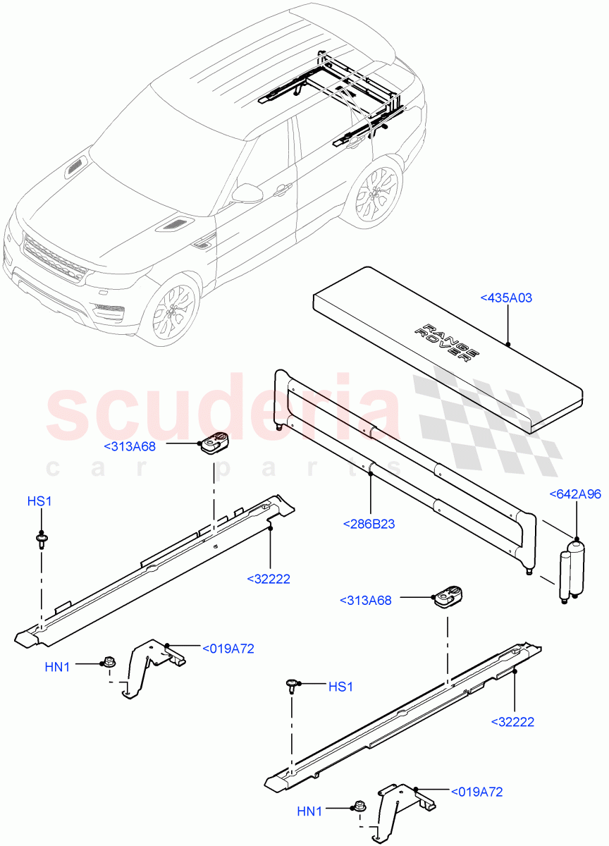 Load Compartment Trim(Floor)(Load Retainer Luggage Rails,Load Retainer Lugg Rail With Ret Kt) of Land Rover Land Rover Range Rover Sport (2014+) [3.0 I6 Turbo Petrol AJ20P6]