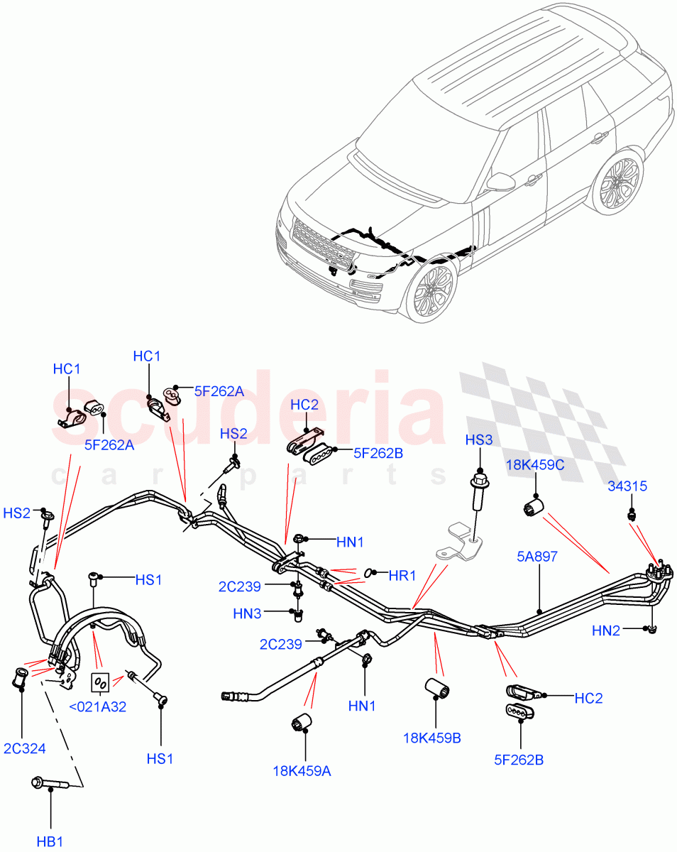 Active Anti-Roll Bar System(Front, ARC Pipes)(5.0L OHC SGDI SC V8 Petrol - AJ133,With ACE Suspension,5.0 Petrol AJ133 DOHC CDA,4.4L DOHC DITC V8 Diesel)((V)TOJA999999) of Land Rover Land Rover Range Rover (2012-2021) [4.4 DOHC Diesel V8 DITC]