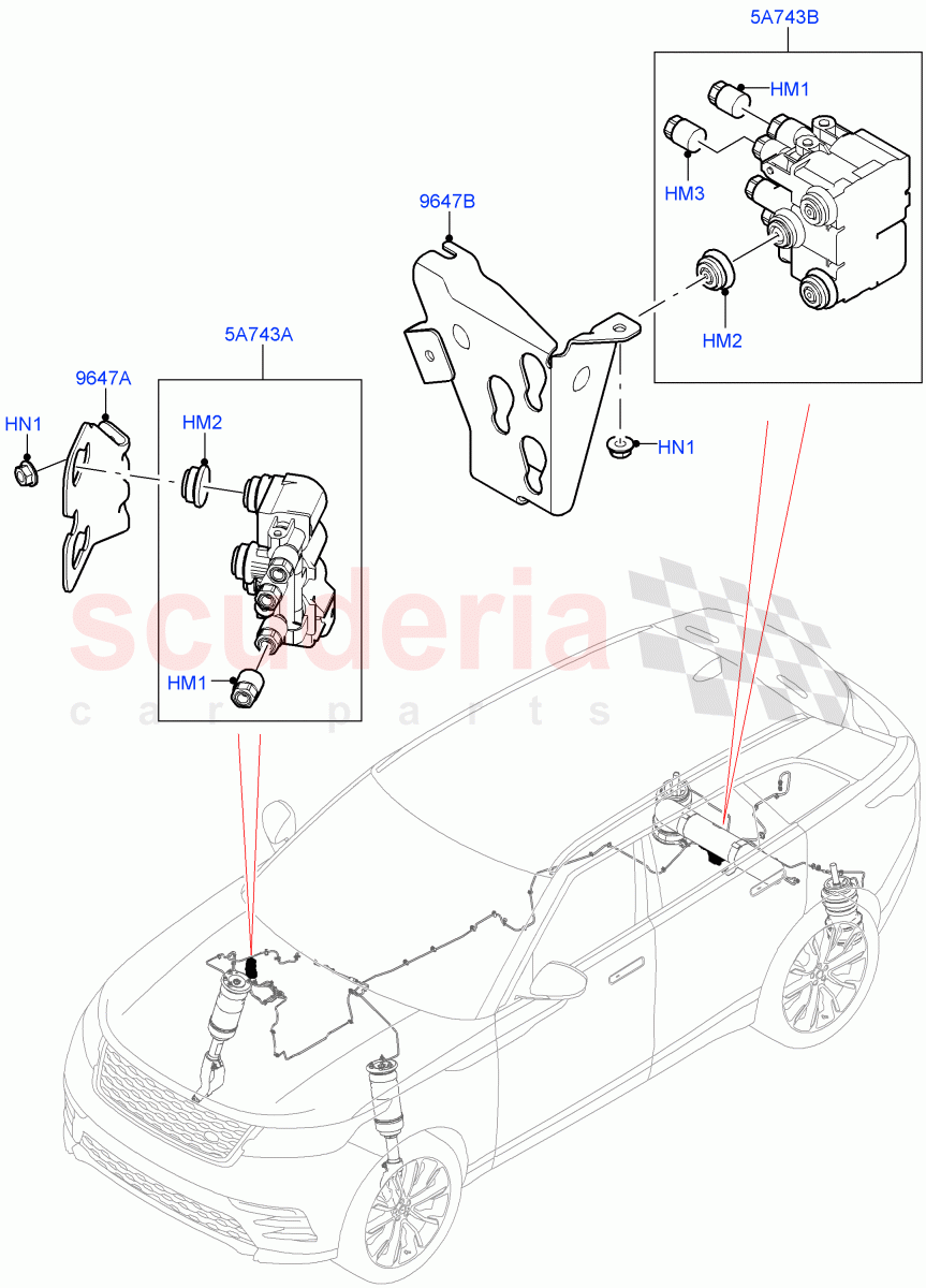 Air Suspension Compressor And Lines(Air Suspension Lines)(With Four Corner Air Suspension)((V)FROMMA000001) of Land Rover Land Rover Range Rover Velar (2017+) [2.0 Turbo Diesel]