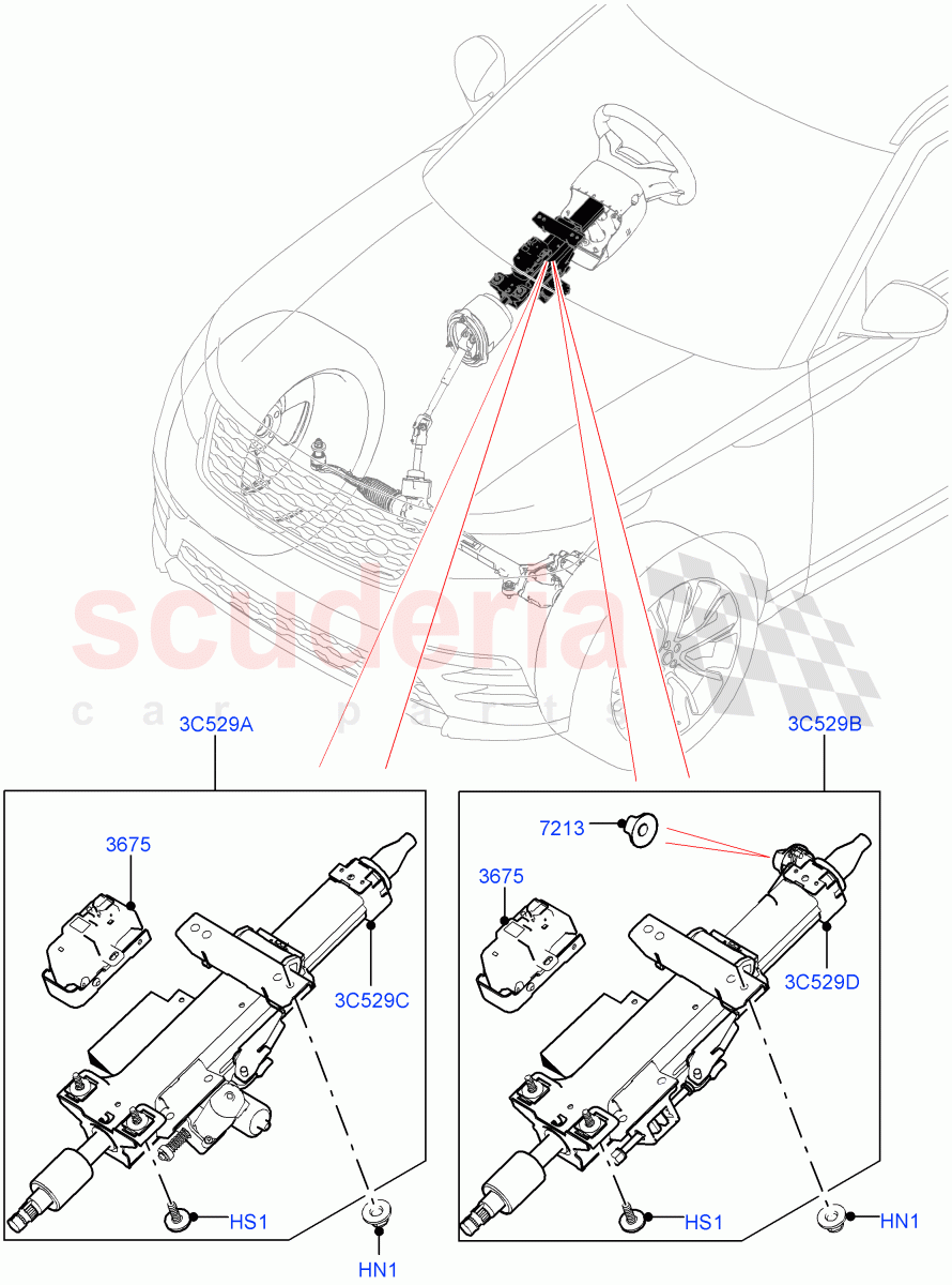 Steering Column(Upper) of Land Rover Land Rover Range Rover Velar (2017+) [3.0 I6 Turbo Diesel AJ20D6]