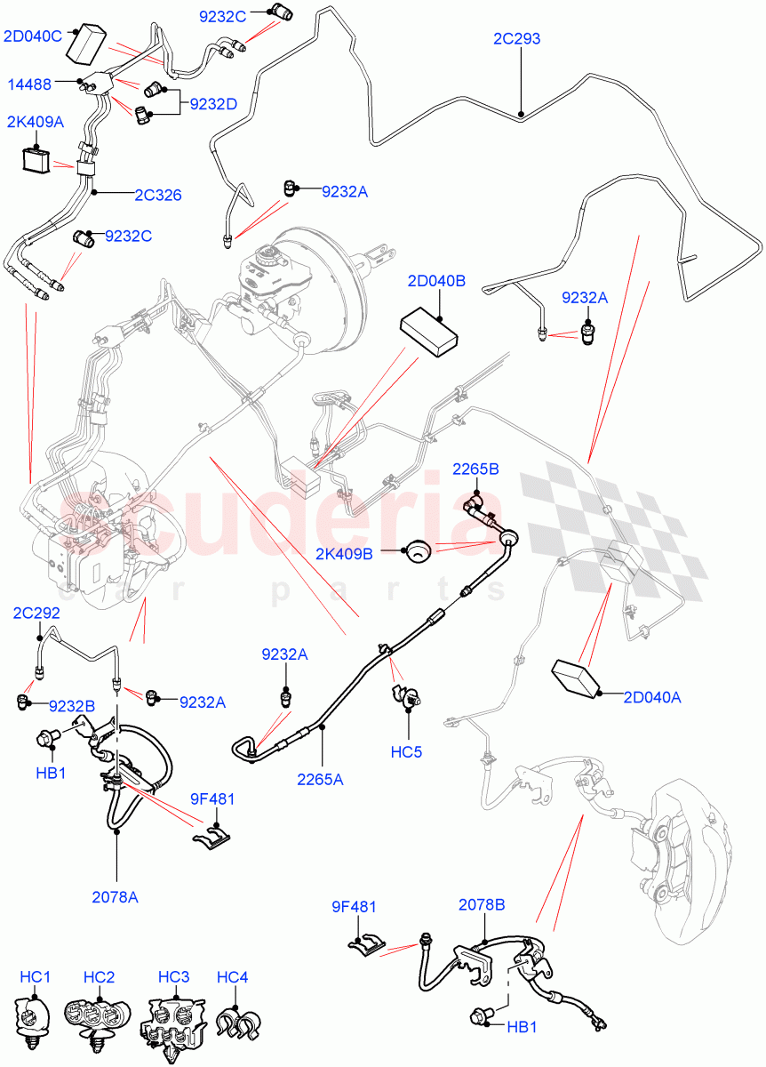 Front Brake Pipes(2.0L AJ200P Hi PHEV,RHD)((V)FROMJA000001) of Land Rover Land Rover Range Rover Sport (2014+) [3.0 DOHC GDI SC V6 Petrol]