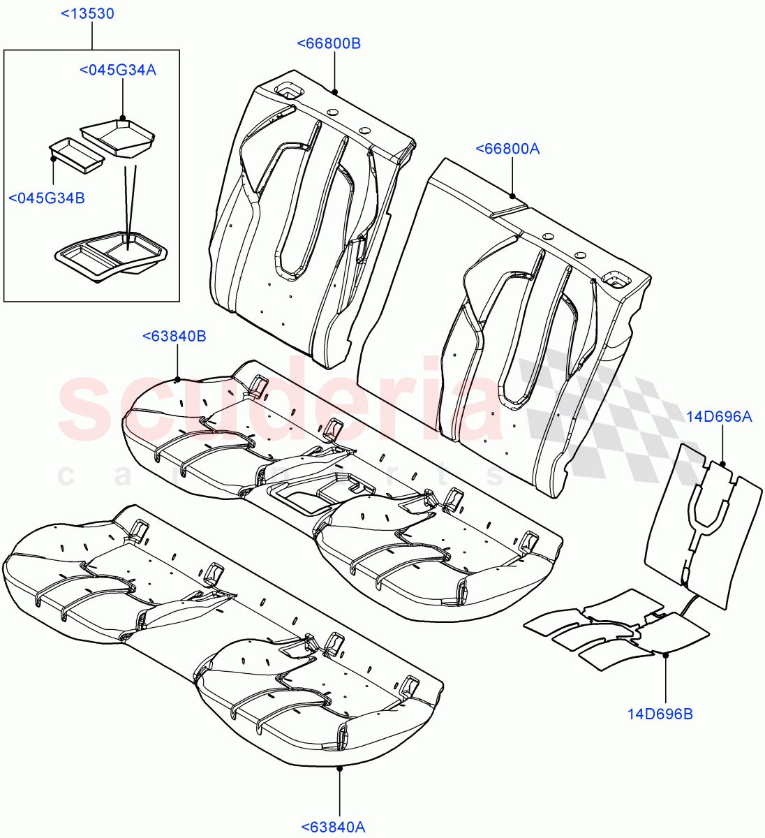 Rear Seat Pads/Valances & Heating(Halewood (UK),With 2 Rear Small Individual Seats,With 2 Individual Second Row Seats) of Land Rover Land Rover Range Rover Evoque (2012-2018) [2.0 Turbo Petrol GTDI]