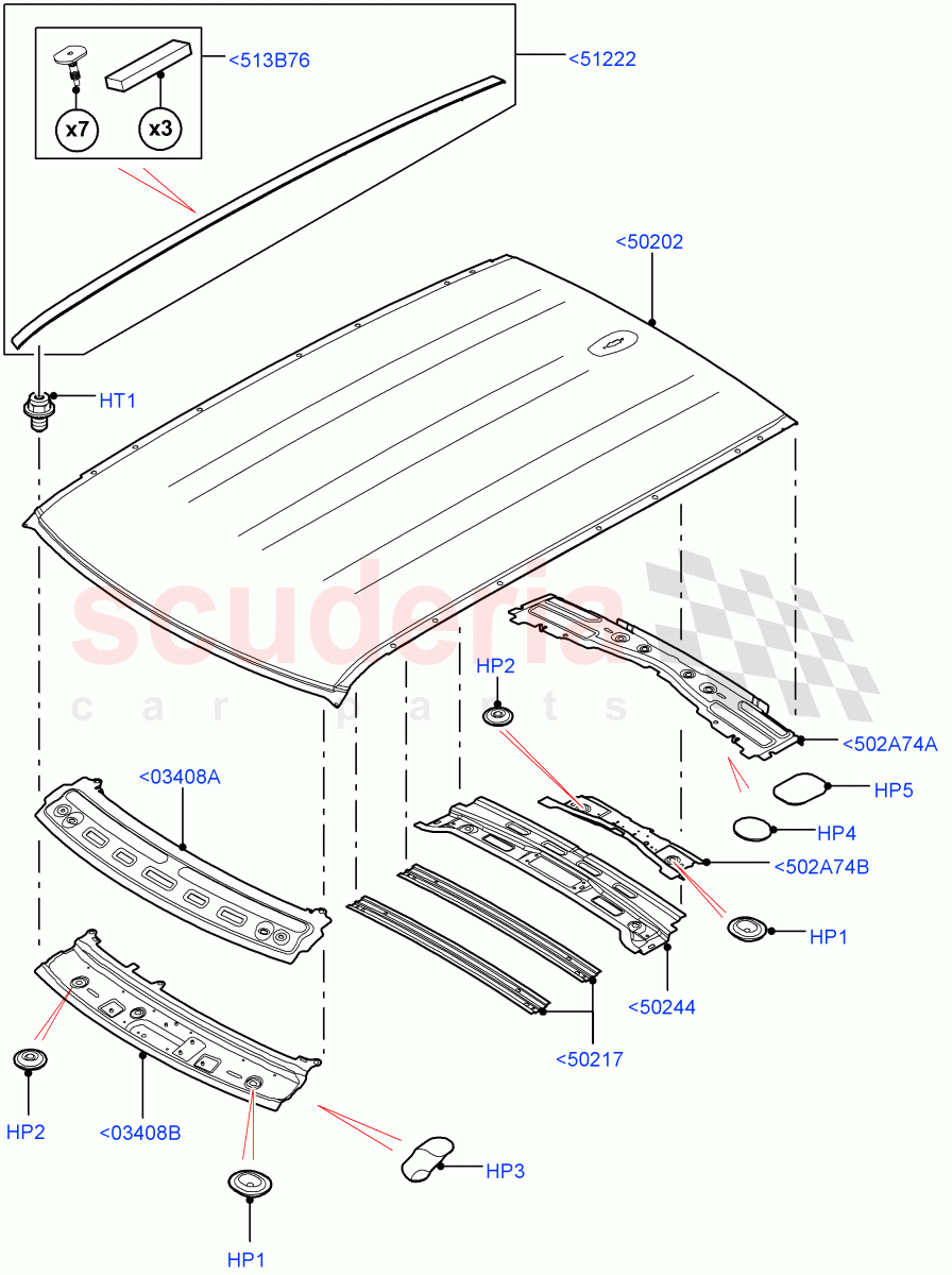 Roof - Sheet Metal(Less Panorama Roof) of Land Rover Land Rover Range Rover Sport (2014+) [2.0 Turbo Petrol AJ200P]