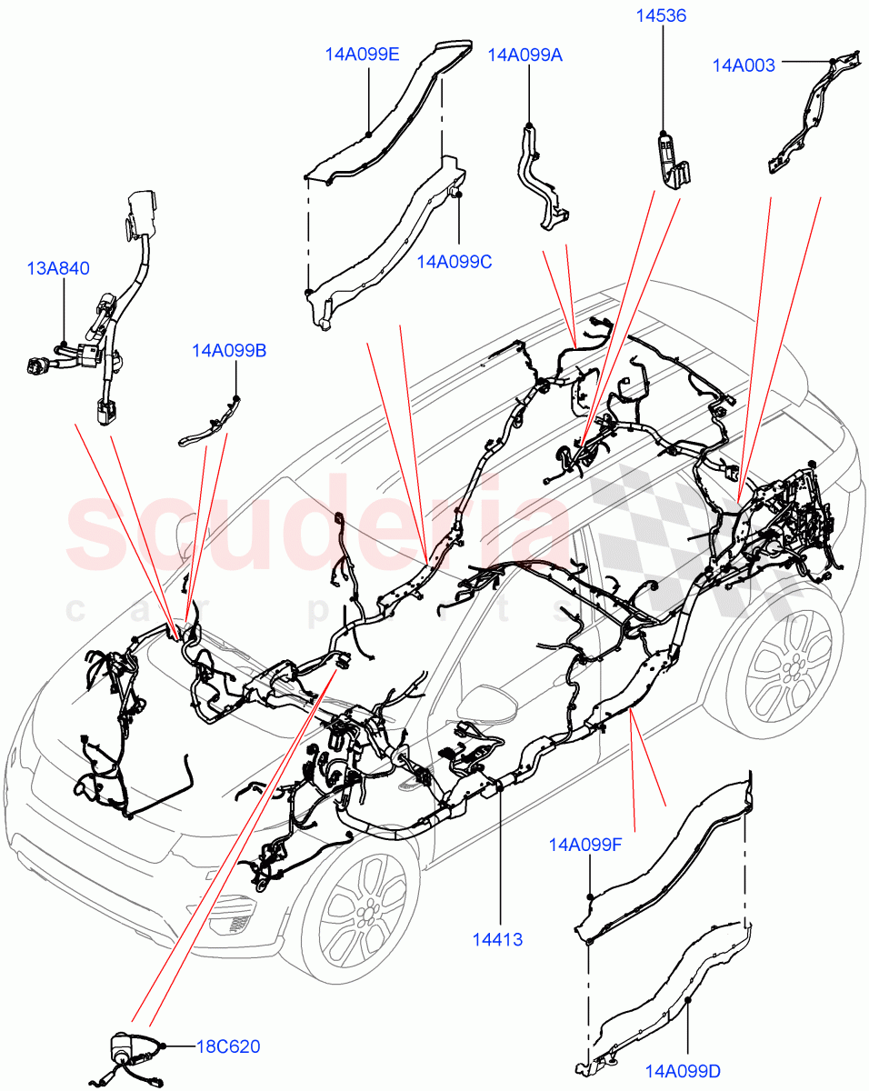 Electrical Wiring - Engine And Dash(Mega Harness)(Halewood (UK))((V)FROMLH000001) of Land Rover Land Rover Discovery Sport (2015+) [2.0 Turbo Diesel]