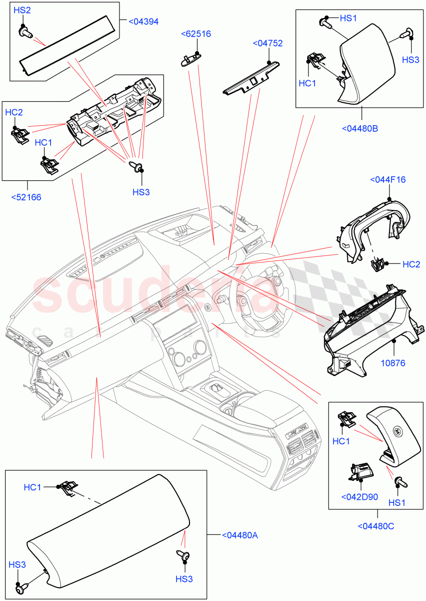 Instrument Panel(External, Centre)(Halewood (UK))((V)FROMLH000001) of Land Rover Land Rover Discovery Sport (2015+) [2.0 Turbo Petrol AJ200P]