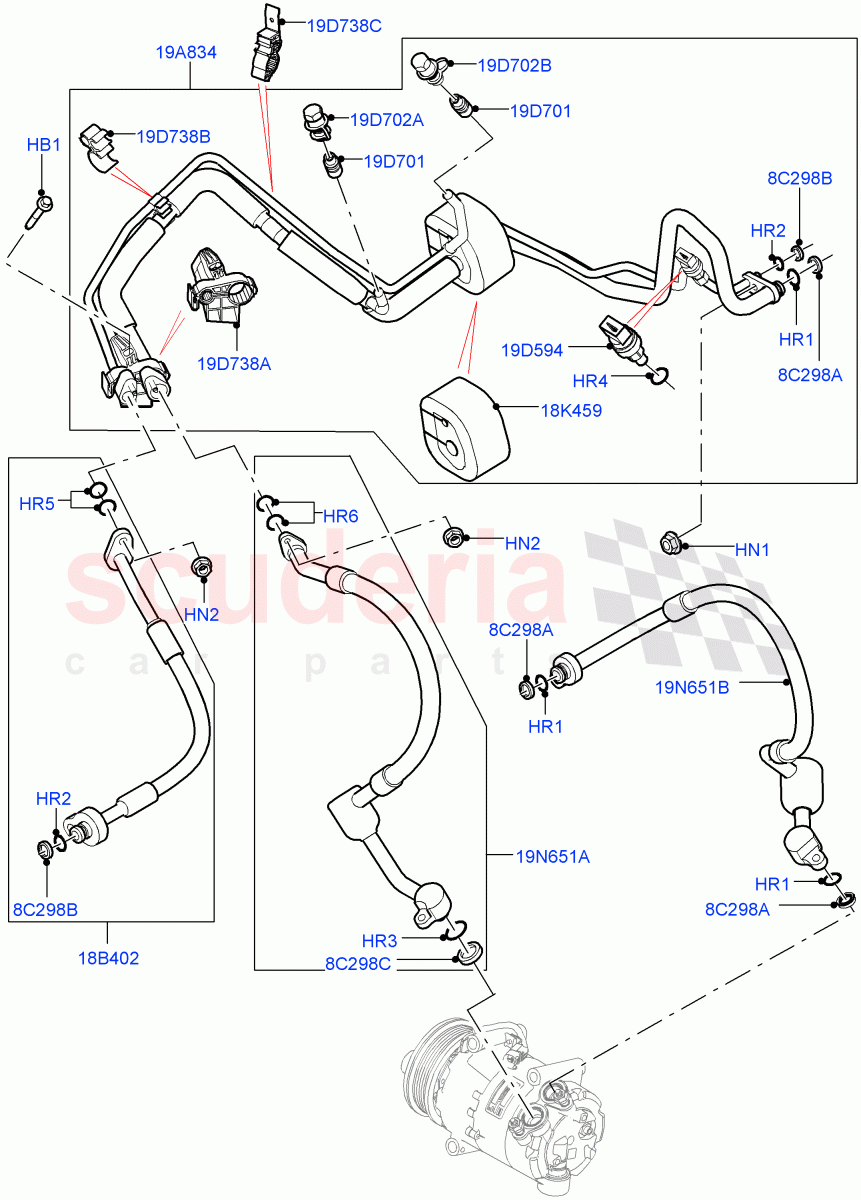 Air Conditioning System(2.2L CR DI 16V Diesel,Halewood (UK)) of Land Rover Land Rover Range Rover Evoque (2012-2018) [2.0 Turbo Petrol GTDI]