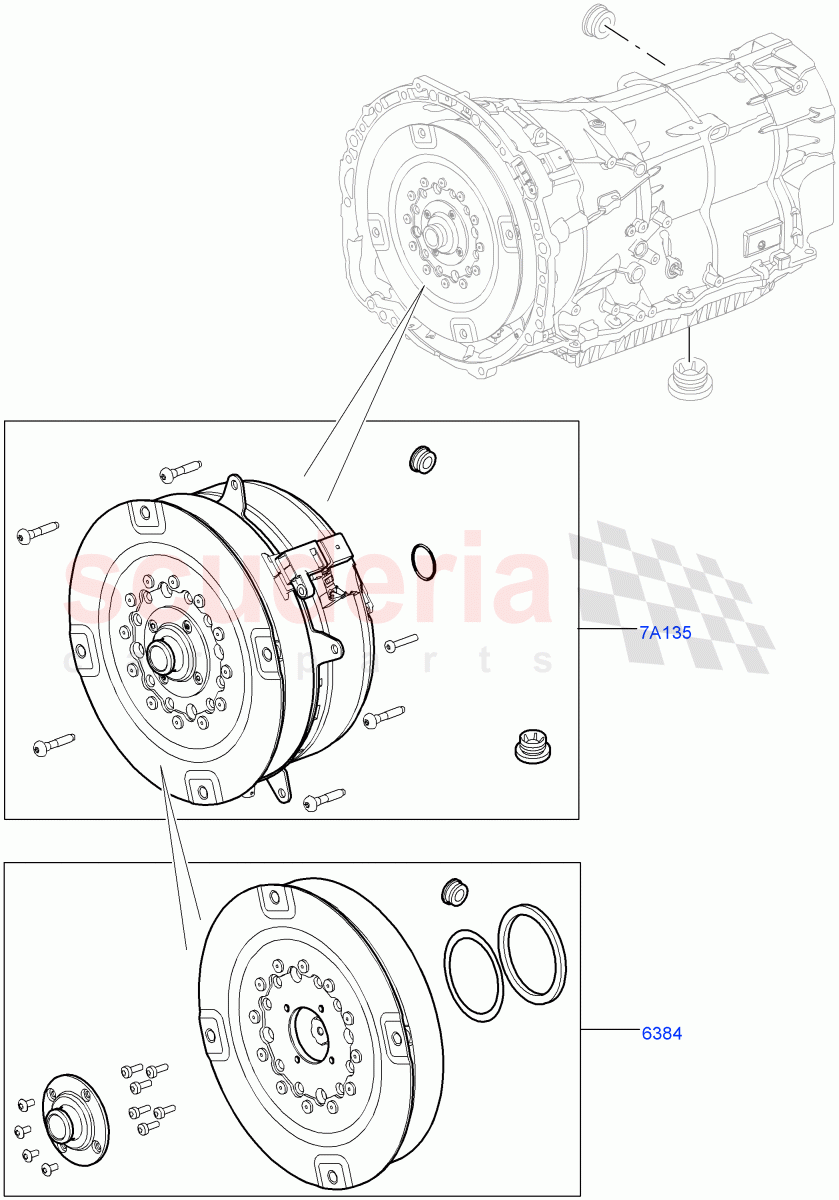 Hybrid Drive Modules(Hybrid Drive)(3.0 V6 D Gen2 Twin Turbo,8 Speed Auto Trans ZF 8HP70 HEV 4WD,3.0 V6 Diesel Electric Hybrid Eng,3.0 V6 D Gen2 Mono Turbo)((V)FROMFA000001) of Land Rover Land Rover Range Rover (2012-2021) [3.0 DOHC GDI SC V6 Petrol]