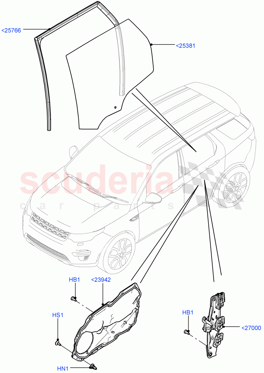 Rear Door Glass And Window Controls(Halewood (UK)) of Land Rover Land Rover Discovery Sport (2015+) [2.0 Turbo Diesel]