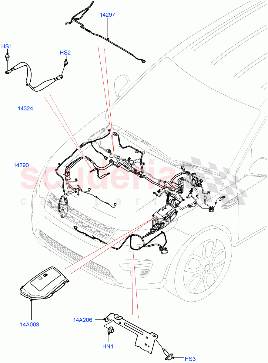 Electrical Wiring - Engine And Dash(Engine Compartment)(Halewood (UK))((V)TOKH999999) of Land Rover Land Rover Discovery Sport (2015+) [2.0 Turbo Diesel AJ21D4]