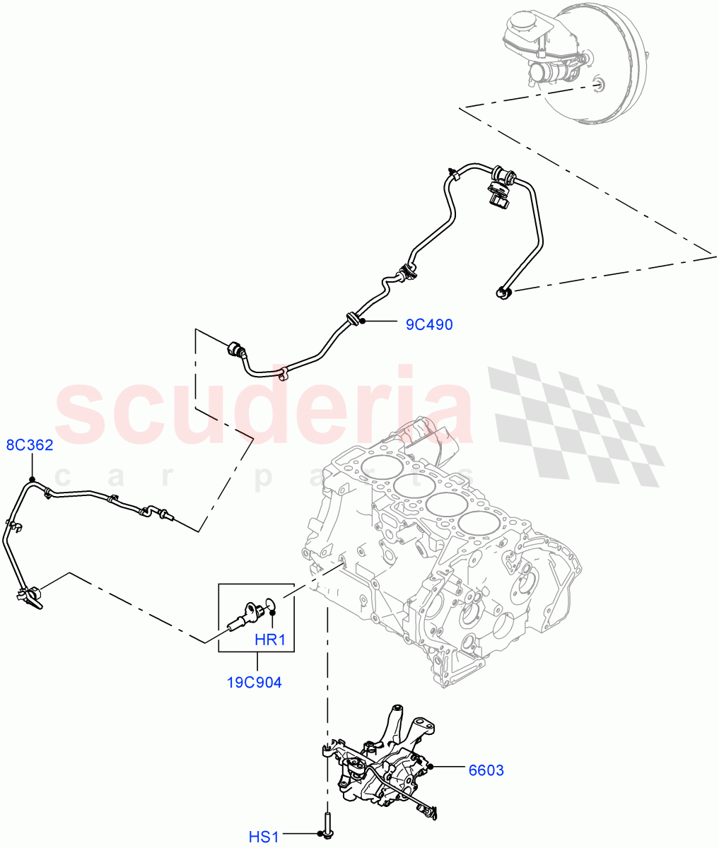 Vacuum Control And Air Injection (2.0L I4 DSL MID DOHC AJ200, Itatiaia (Brazil), Starter - Stop/Start System) ((V) FROMGT000001) of Land Rover Land Rover Discovery Sport (2015+) [2.0 Turbo Diesel]