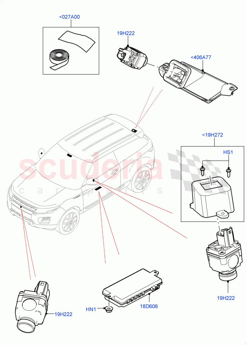 Camera Equipment(Halewood (UK),Surround Camera System,Surround Camera Sys+Water Wade Aid)((V)FROMGH000001) of Land Rover Land Rover Range Rover Evoque (2012-2018) [2.0 Turbo Diesel]