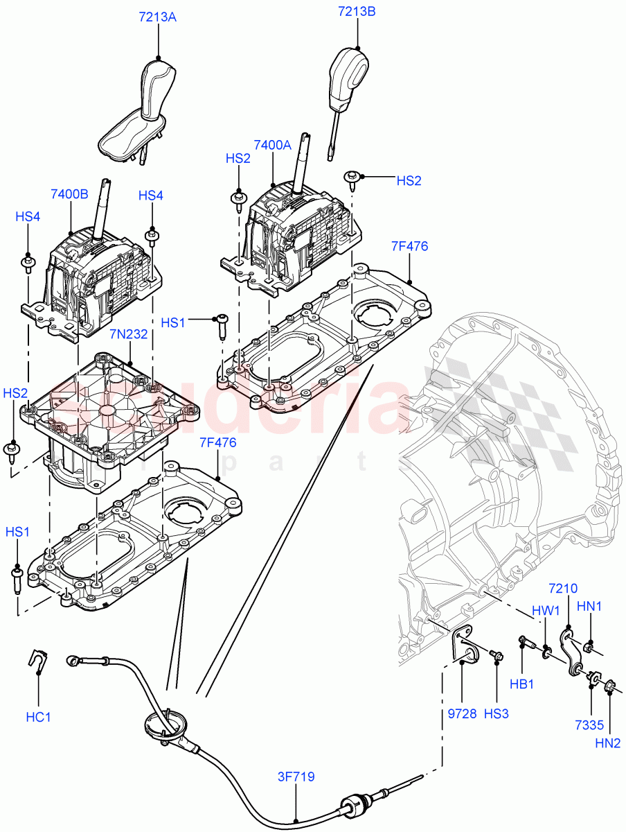 Gear Change-Automatic Transmission (Floor) (Cologne V6 4.0 EFI (SOHC), 6 Speed Auto ZF 6HP26 Steptronic, Lion Diesel 2.7 V6 (140KW), 3.6L V8 32V DOHC EFi Diesel Lion) ((V) FROMAA000001) of Land Rover Land Rover Discovery 4 (2010-2016) [5.0 OHC SGDI NA V8 Petrol]