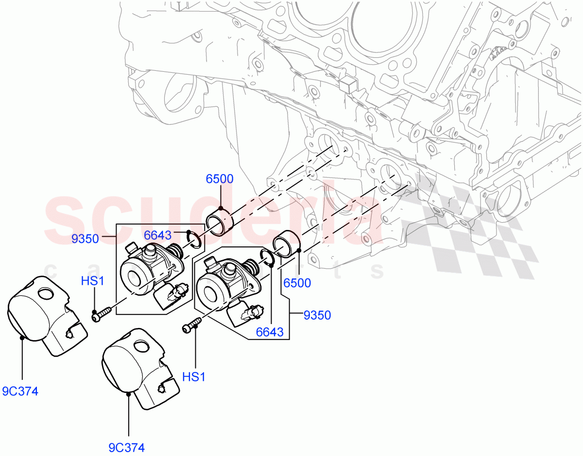 Fuel Injection Pump-Engine Mounted(5.0L OHC SGDI SC V8 Petrol - AJ133,5.0 Petrol AJ133 DOHC CDA,5.0L P AJ133 DOHC CDA S/C Enhanced)((V)FROMAA000001) of Land Rover Land Rover Range Rover (2010-2012) [5.0 OHC SGDI SC V8 Petrol]