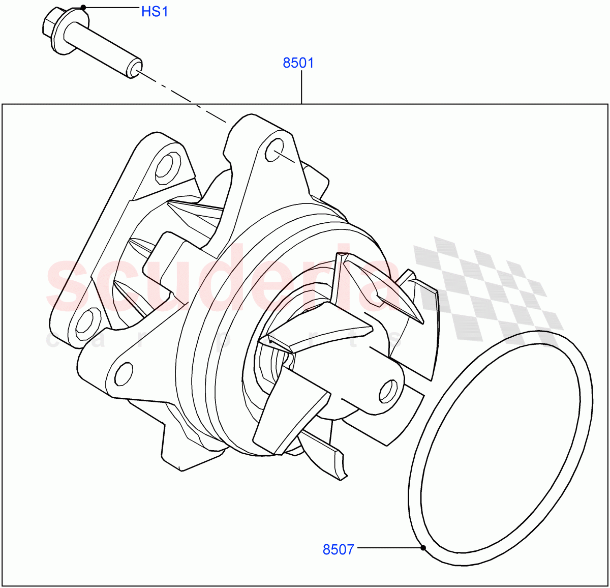 Water Pump(2.0L 16V TIVCT T/C 240PS Petrol,Itatiaia (Brazil))((V)FROMGT000001) of Land Rover Land Rover Range Rover Evoque (2012-2018) [2.0 Turbo Petrol GTDI]