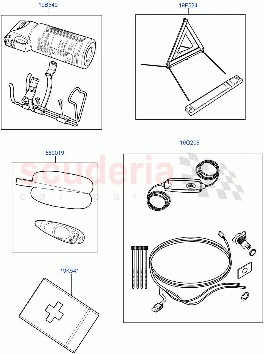 Emergency Equipment of Land Rover Land Rover Range Rover Velar (2017+) [3.0 Diesel 24V DOHC TC]