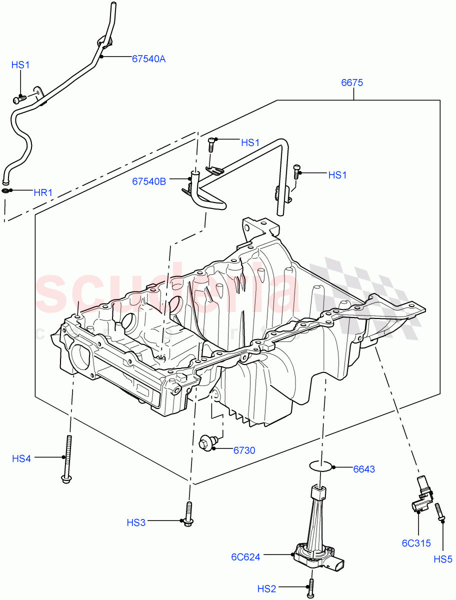 Oil Pan/Oil Level Indicator(5.0L OHC SGDI NA V8 Petrol - AJ133) of Land Rover Land Rover Range Rover (2012-2021) [5.0 OHC SGDI NA V8 Petrol]