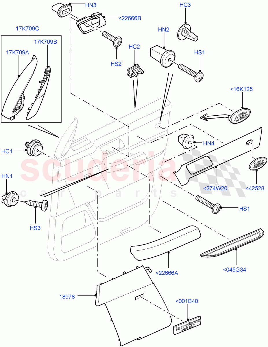 Front Door Trim Installation ((V) TO9A999999) of Land Rover Land Rover Range Rover Sport (2005-2009) [4.2 Petrol V8 Supercharged]