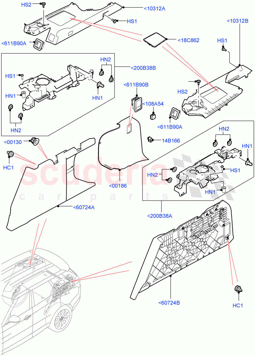 Side Trim(Front, Luggage Compartment) of Land Rover Land Rover Range Rover Sport (2014+) [2.0 Turbo Petrol GTDI]