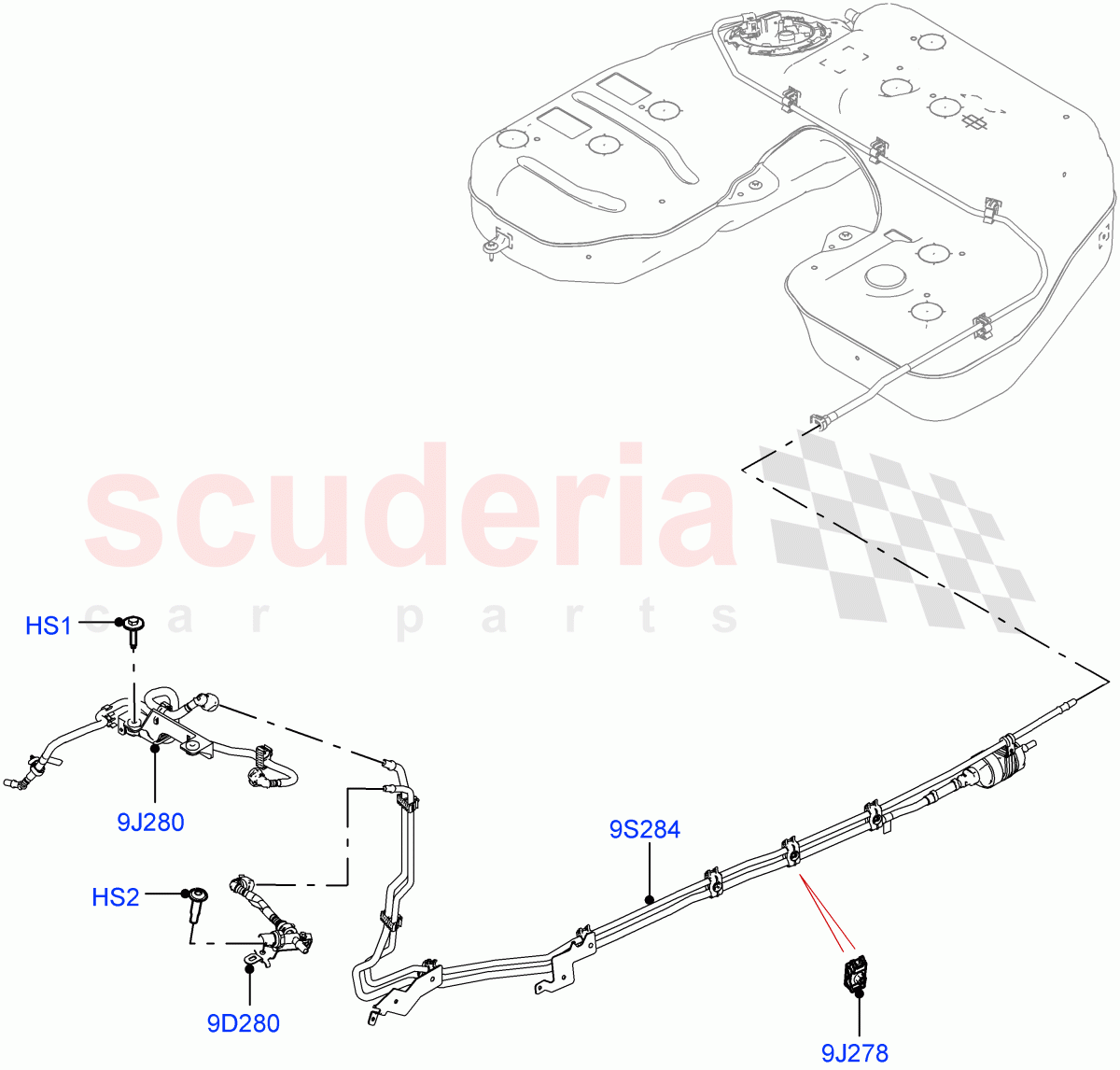 Fuel Lines(Nitra Plant Build)(3.0L AJ20P6 Petrol High) of Land Rover Land Rover Defender (2020+) [3.0 I6 Turbo Petrol AJ20P6]