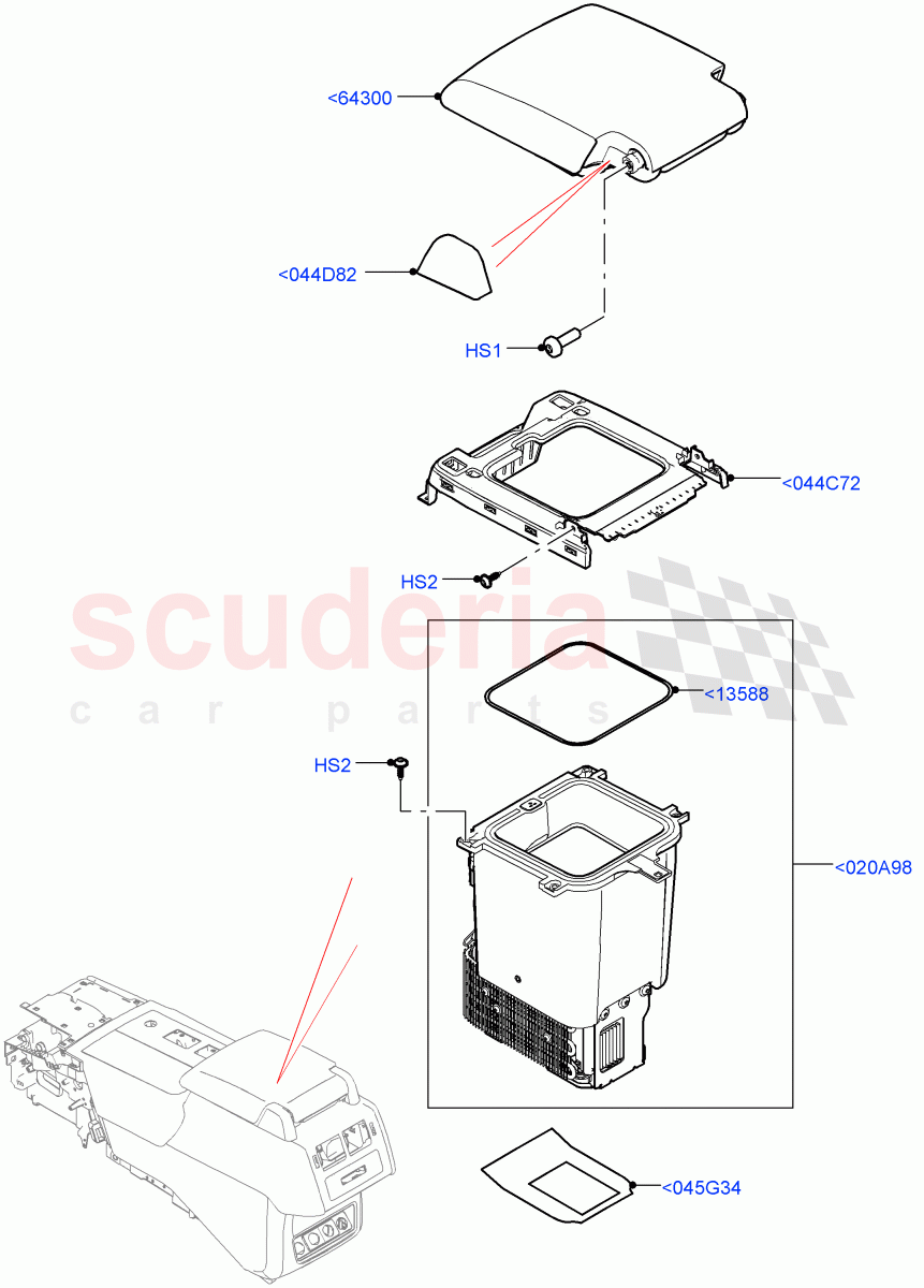 Console - Floor(For Stowage Boxes And Lids, Nitra Plant Build)((V)FROMM2000001) of Land Rover Land Rover Discovery 5 (2017+) [2.0 Turbo Petrol AJ200P]