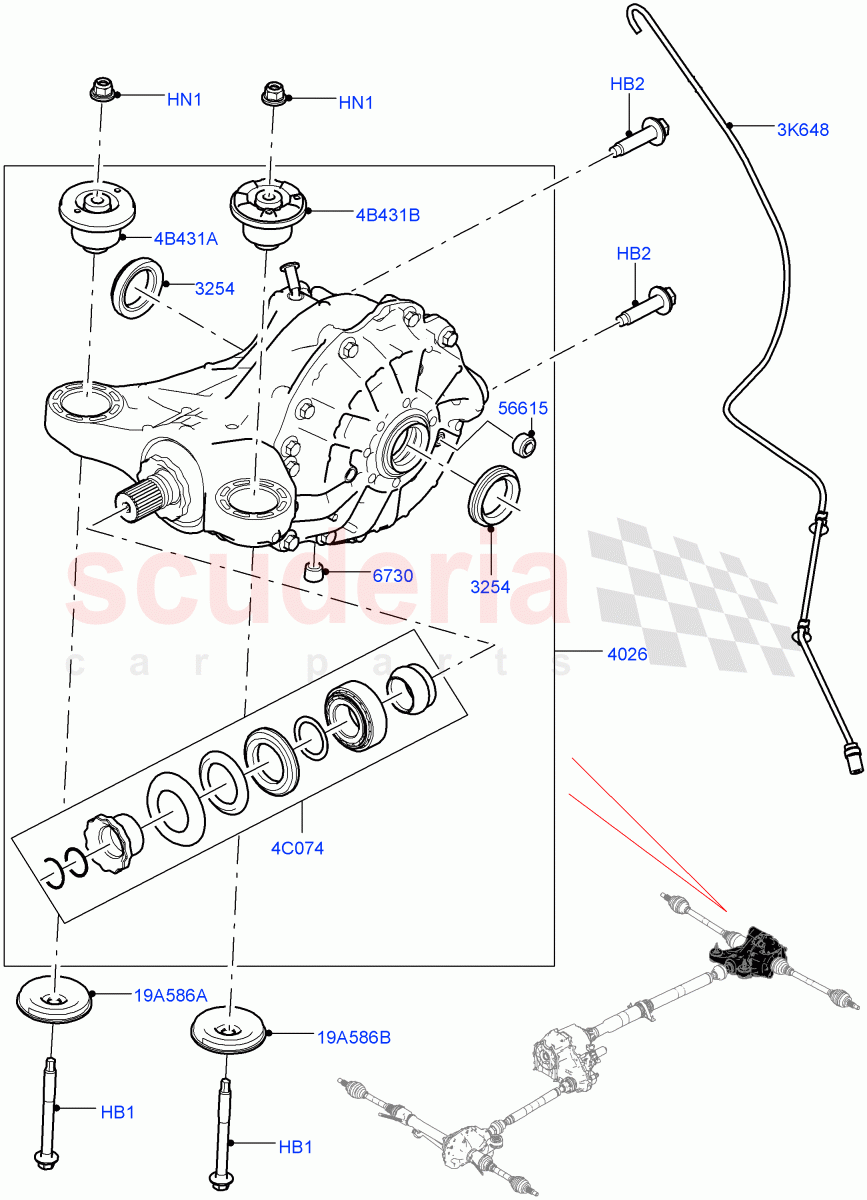 Rear Axle(Nitra Plant Build)(Rear Axle Open Style Differential)((V)FROMM2000001) of Land Rover Land Rover Discovery 5 (2017+) [3.0 I6 Turbo Diesel AJ20D6]