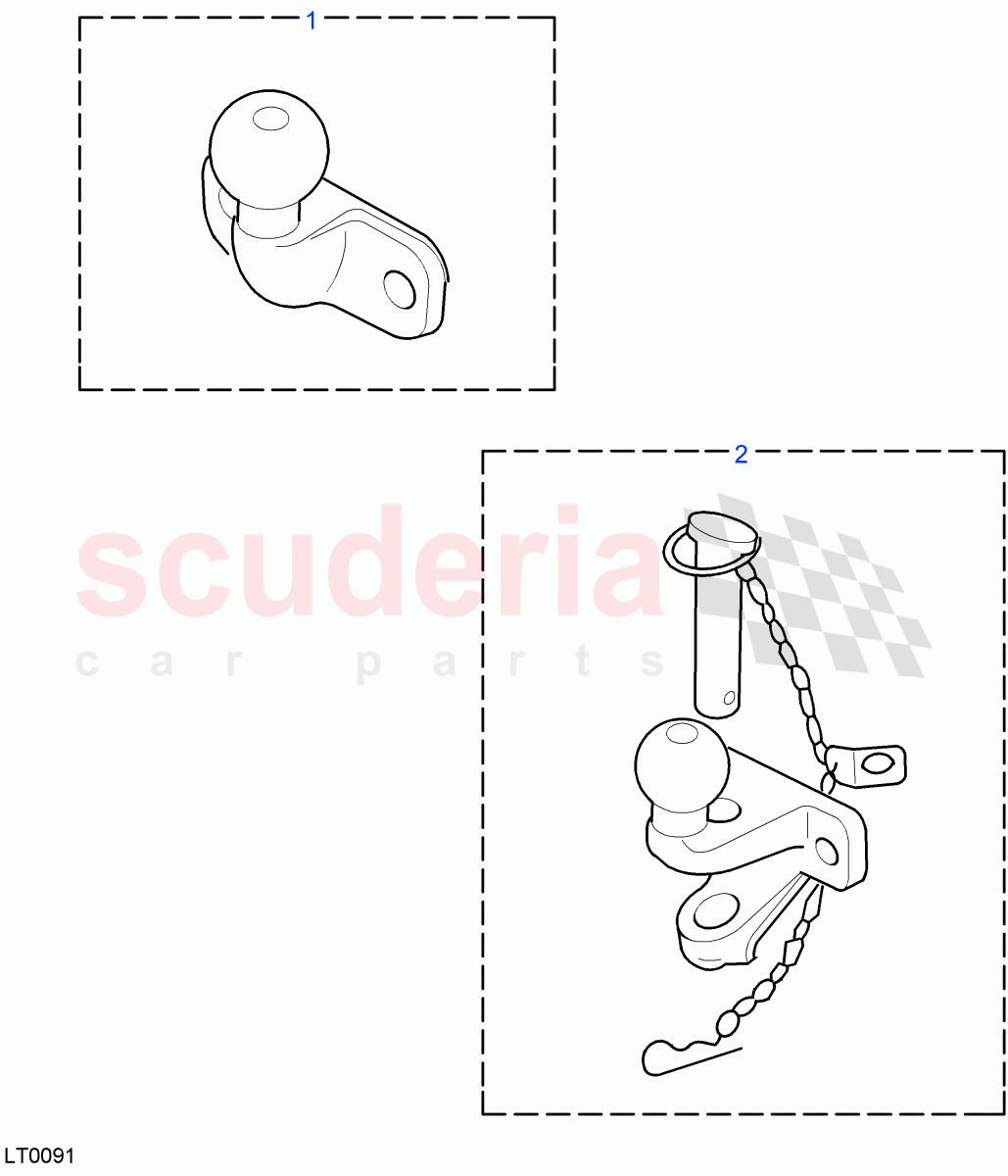 Towing Equipment-Tow Ball Assemblies((V)FROM7A000001) of Land Rover Land Rover Defender (2007-2016)