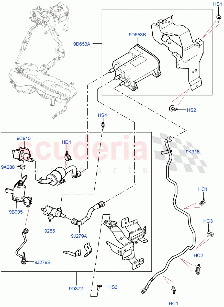 Carbon Canister(2.0L AJ200P Hi PHEV)((V)FROMMA000001) of Land Rover Land Rover Range Rover Velar (2017+) [2.0 Turbo Petrol AJ200P]