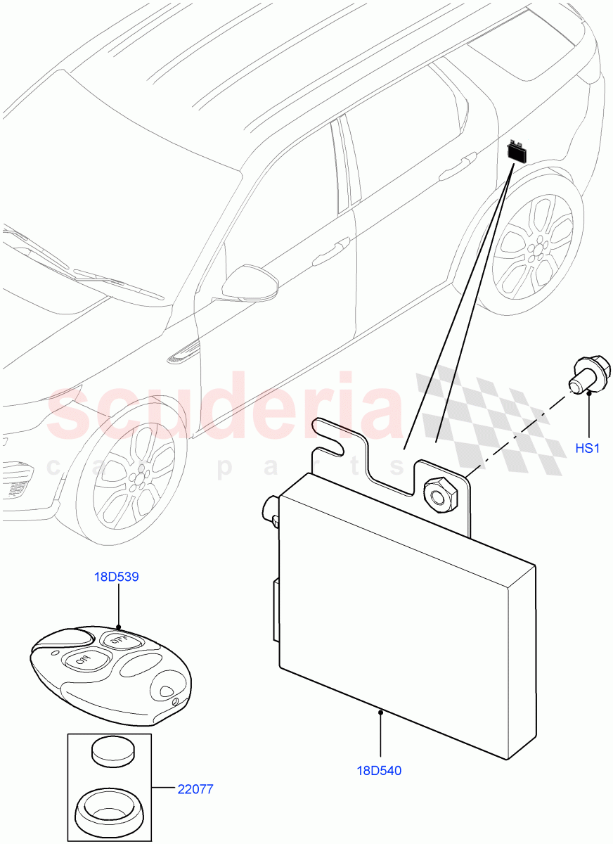 Auxiliary Fuel Fired Pre-Heater(Remote Controller)(Halewood (UK),Fuel Fired Heater With Park Heat,Fuel Heater W/Pk Heat With Remote) of Land Rover Land Rover Discovery Sport (2015+) [1.5 I3 Turbo Petrol AJ20P3]