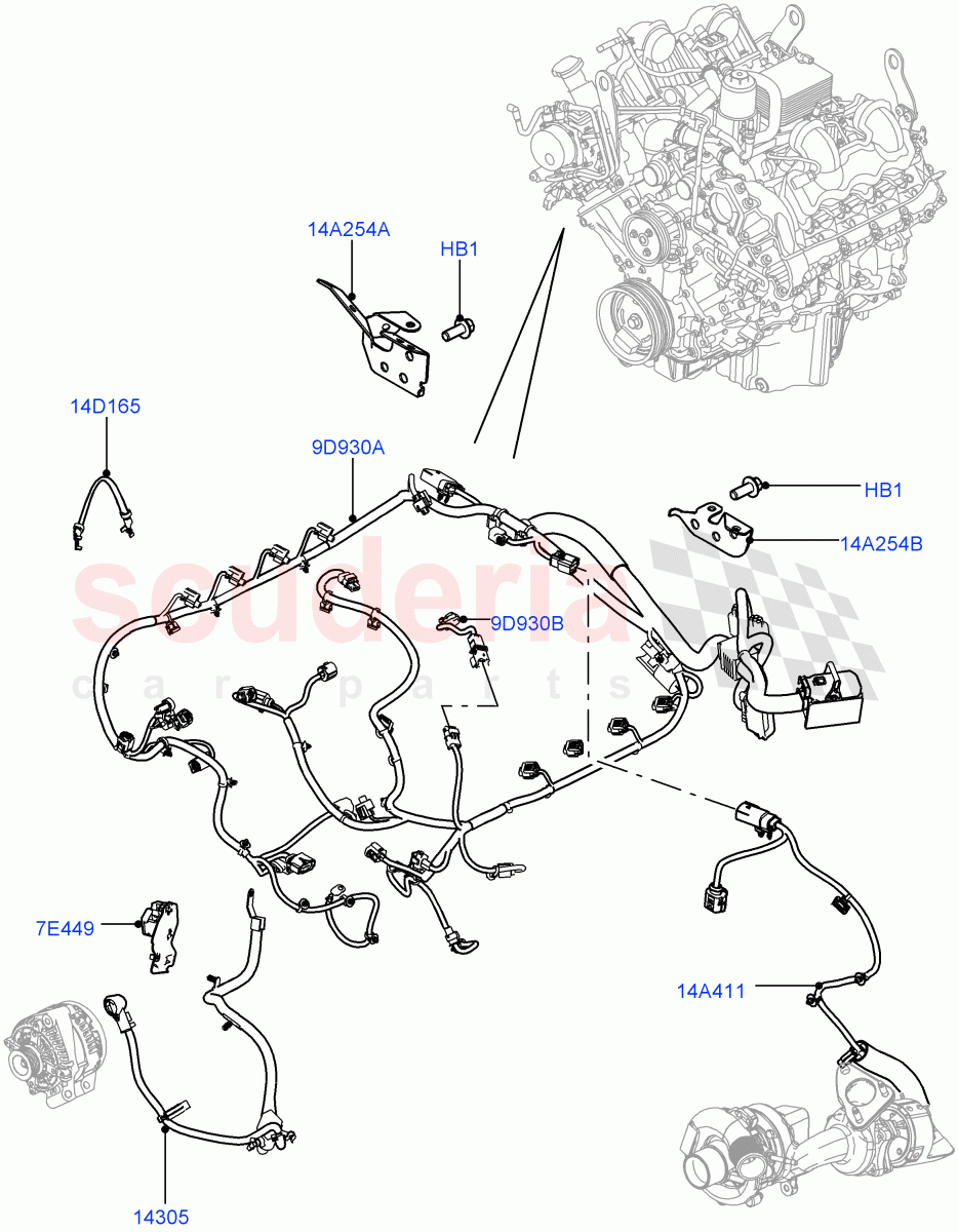 Electrical Wiring - Engine And Dash(4.4L DOHC DITC V8 Diesel) of Land Rover Land Rover Range Rover Sport (2014+) [2.0 Turbo Diesel]