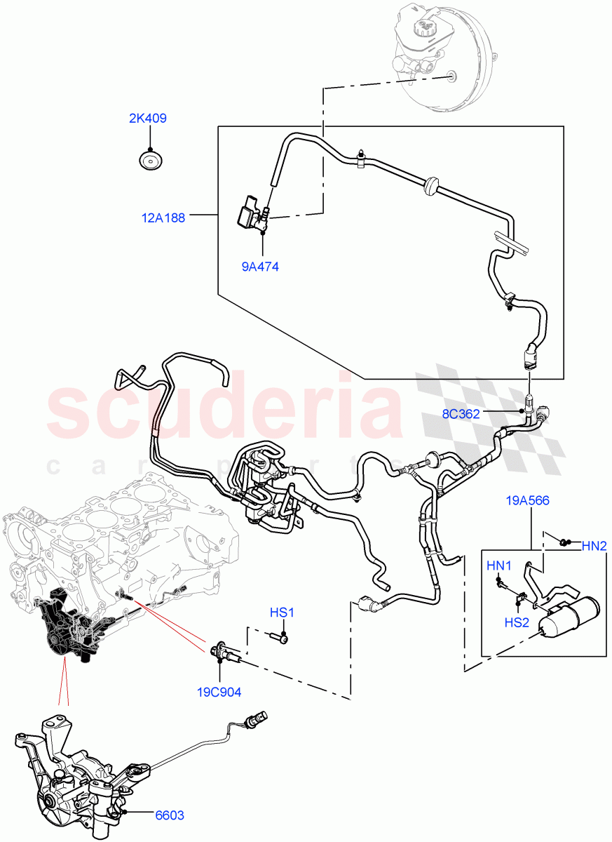 Vacuum Control And Air Injection(2.0L I4 DSL HIGH DOHC AJ200,RHD) of Land Rover Land Rover Range Rover Velar (2017+) [2.0 Turbo Diesel]