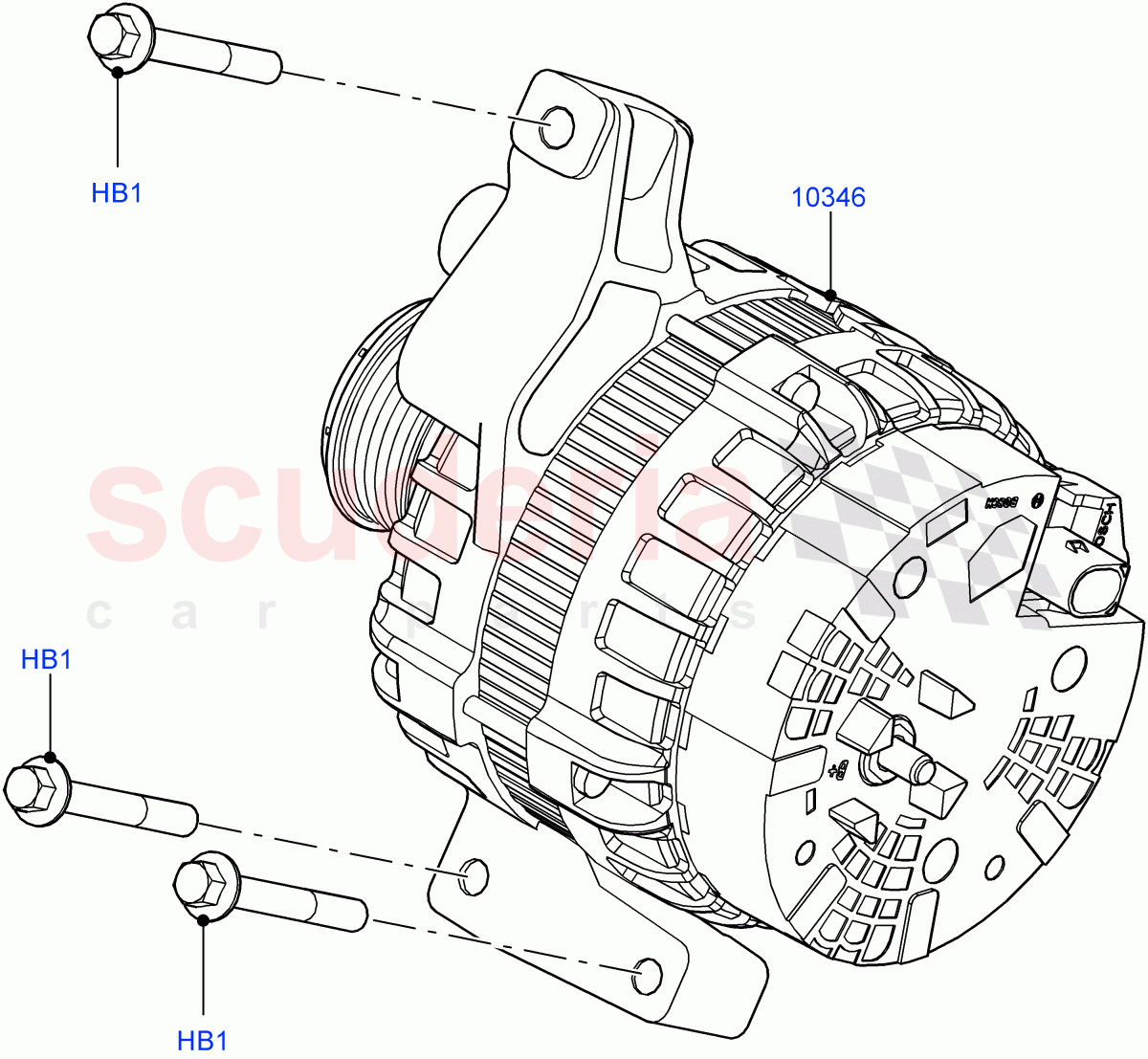 Alternator And Mountings(2.0L 16V TIVCT T/C Gen2 Petrol,Halewood (UK),2.0L 16V TIVCT T/C 240PS Petrol) of Land Rover Land Rover Discovery Sport (2015+) [2.0 Turbo Petrol GTDI]