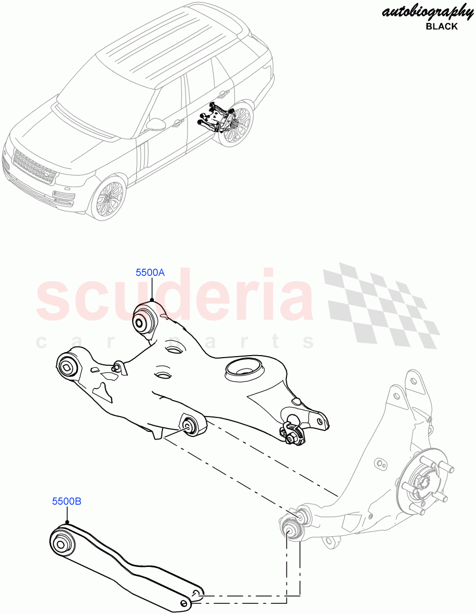 Rear Suspension Arms(Standard Wheelbase,Brake Calipers - Black,Brake Calipers - Red)((V)FROMGA000001) of Land Rover Land Rover Range Rover (2012-2021) [3.0 DOHC GDI SC V6 Petrol]