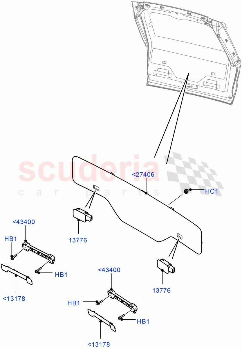 Back Door/Tailgate Trim Panels(Lower) of Land Rover Land Rover Range Rover Sport (2014+) [5.0 OHC SGDI SC V8 Petrol]