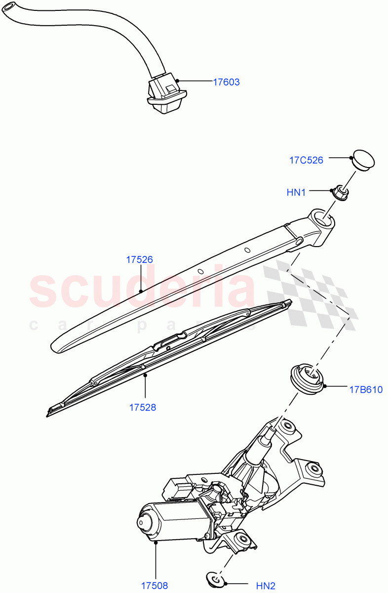 Rear Window Wiper And Washer((V)TO9A999999) of Land Rover Land Rover Range Rover Sport (2005-2009) [4.2 Petrol V8 Supercharged]