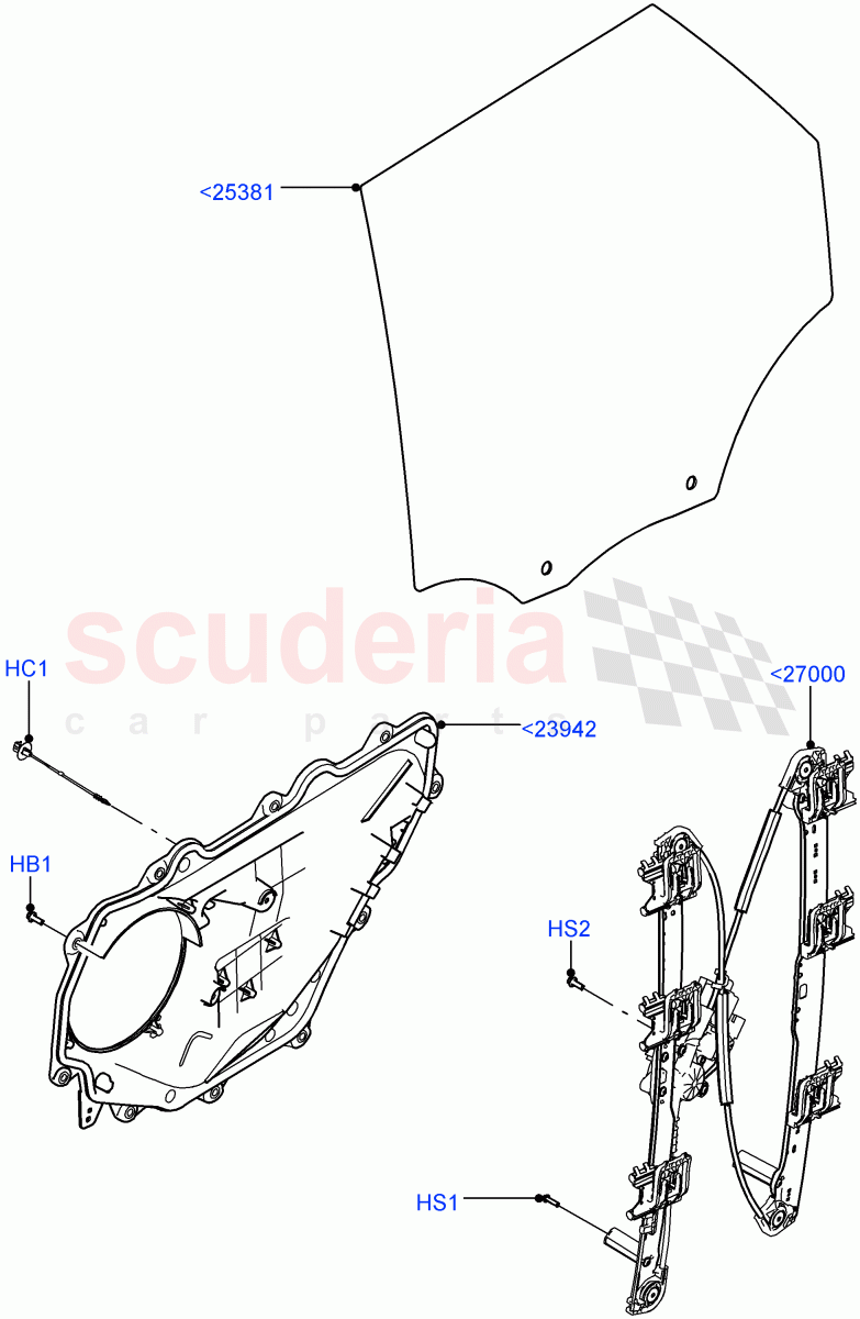 Rear Door Glass And Window Controls(Nitra Plant Build)((V)FROMK2000001) of Land Rover Land Rover Discovery 5 (2017+) [3.0 DOHC GDI SC V6 Petrol]