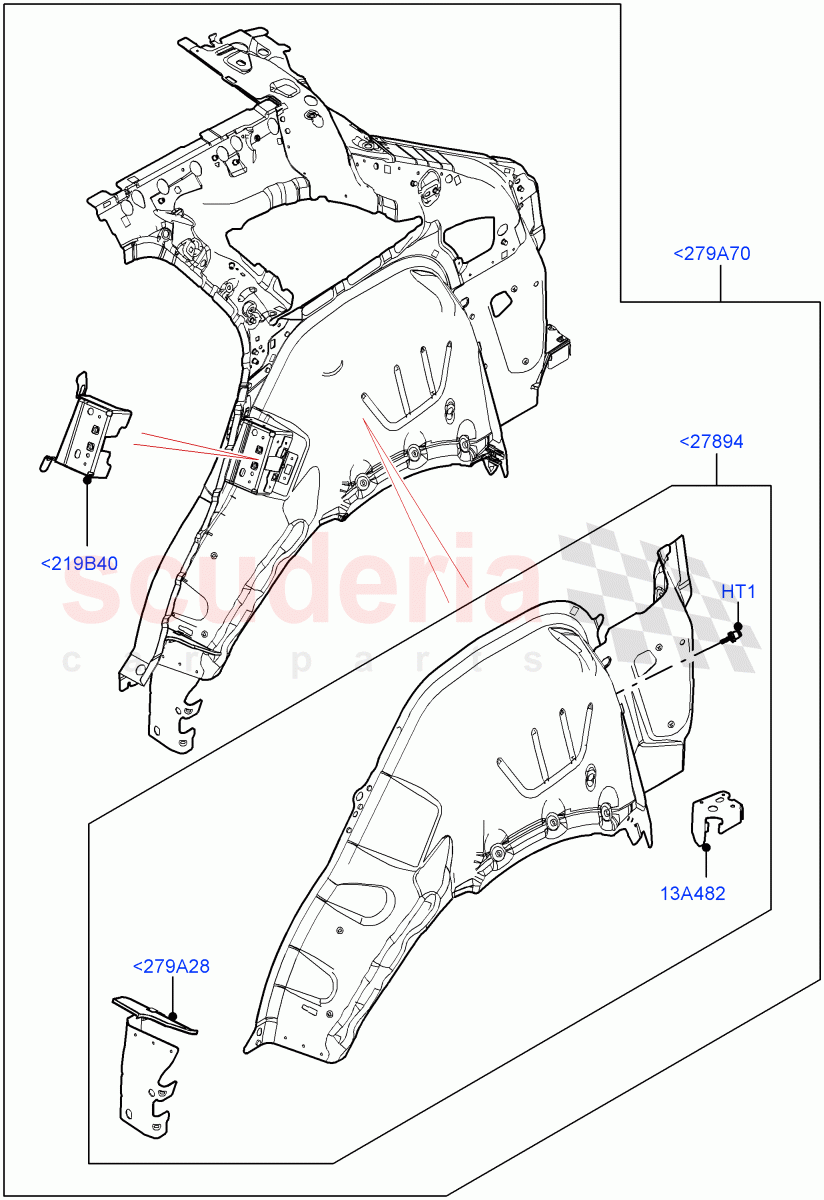 Side Panels - Inner(Inner - Rear, Middle - Rear) of Land Rover Land Rover Range Rover Velar (2017+) [3.0 I6 Turbo Diesel AJ20D6]