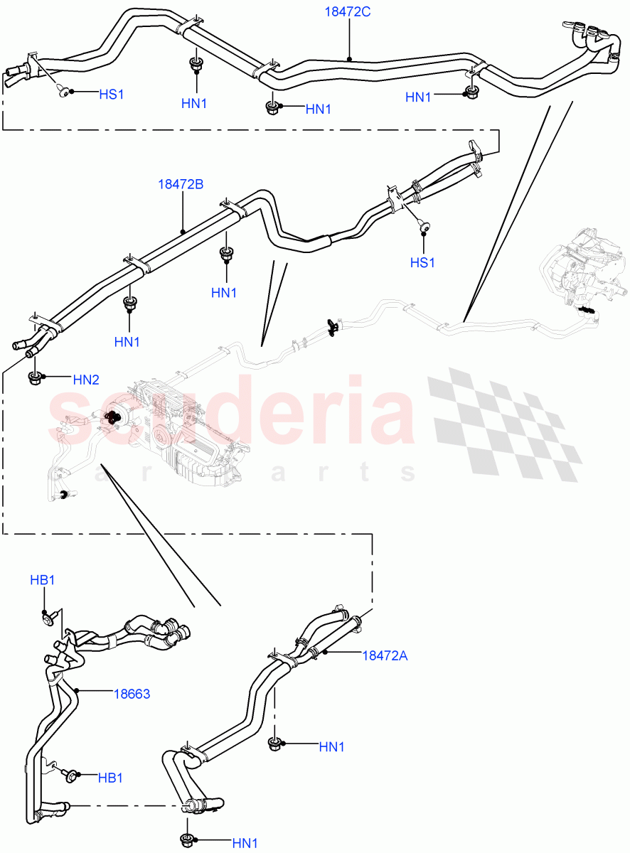 Heater Hoses of Land Rover Land Rover Range Rover (2012-2021) [4.4 DOHC Diesel V8 DITC]
