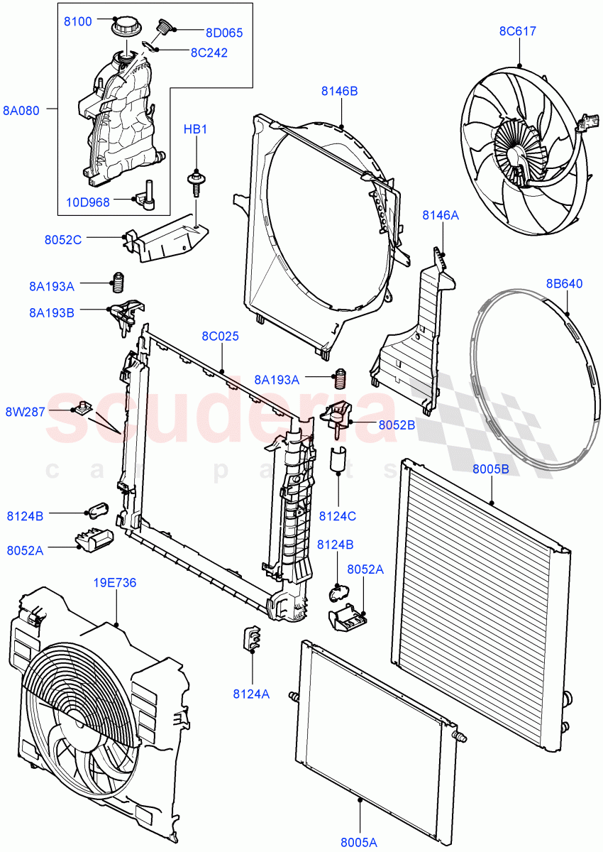 Radiator/Coolant Overflow Container(5.0L OHC SGDI SC V8 Petrol - AJ133)((V)FROMAA000001) of Land Rover Land Rover Range Rover (2010-2012) [5.0 OHC SGDI SC V8 Petrol]