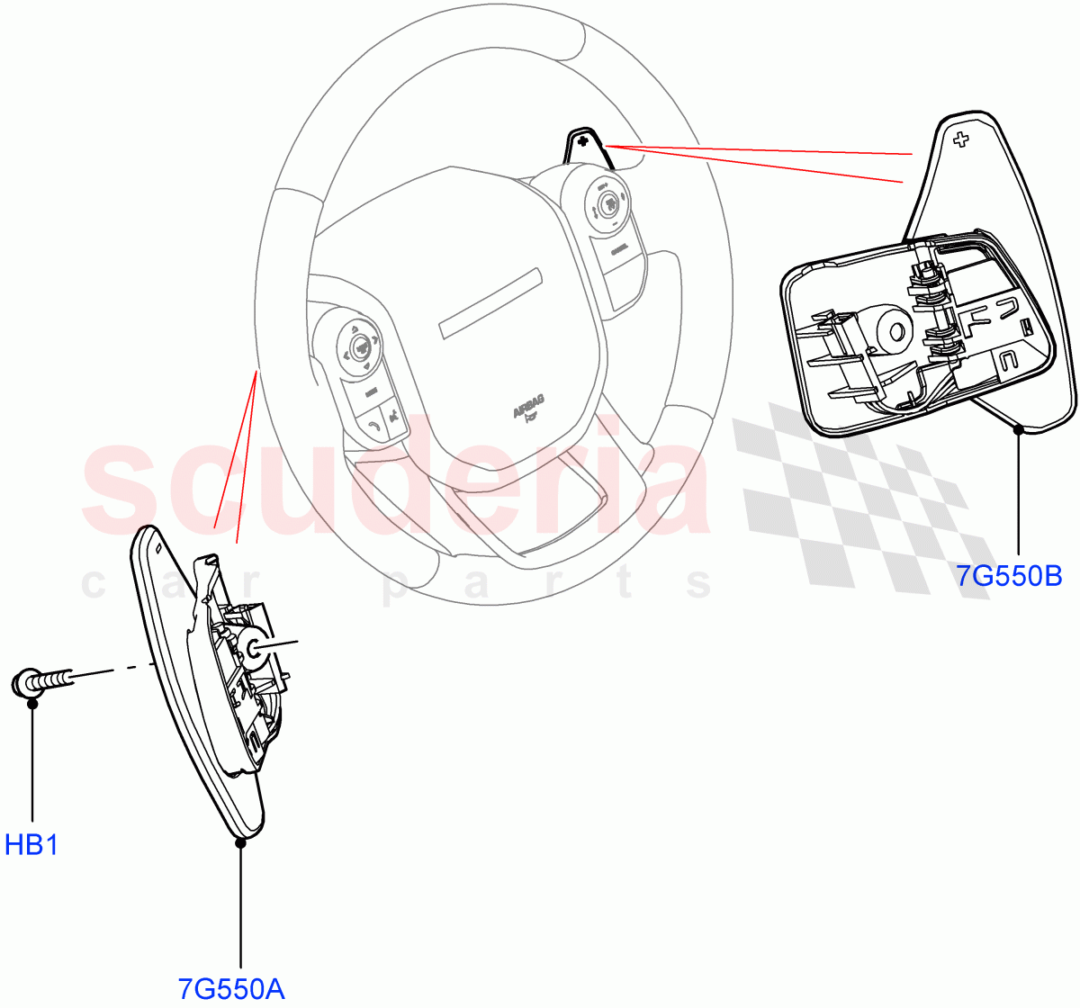 Gear Change-Automatic Transmission(1.5L AJ20P3 Petrol High PHEV,8 Speed Automatic Trans 8G30,Halewood (UK),Paddle Shift,1.5L AJ20P3 Petrol High)((V)FROMLH000001) of Land Rover Land Rover Range Rover Evoque (2019+) [1.5 I3 Turbo Petrol AJ20P3]