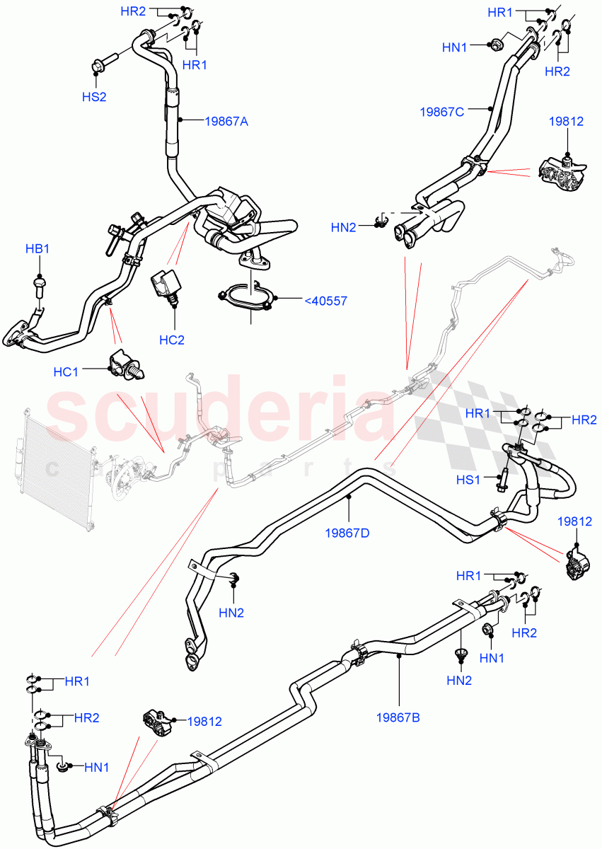 Air Conditioning Condensr/Compressr(Front / Rear, Solihull Plant Build)(With Air Conditioning - Front/Rear)((V)FROMHA000001,(V)TOJA999999) of Land Rover Land Rover Discovery 5 (2017+) [3.0 I6 Turbo Petrol AJ20P6]