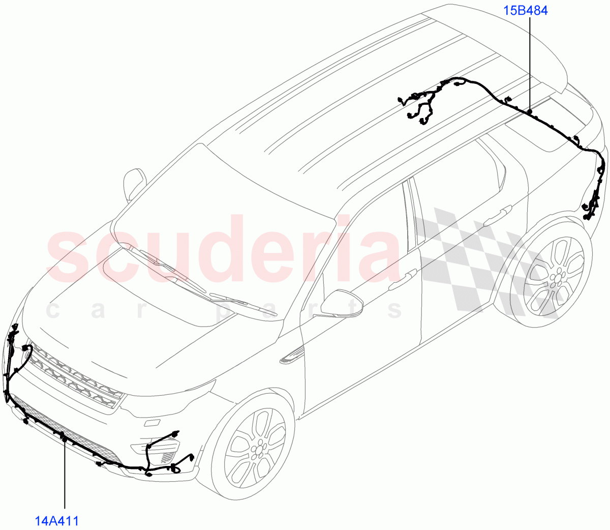 Electrical Wiring - Body And Rear(Bumper)(Itatiaia (Brazil))((V)FROMGT000001) of Land Rover Land Rover Discovery Sport (2015+) [2.0 Turbo Petrol GTDI]