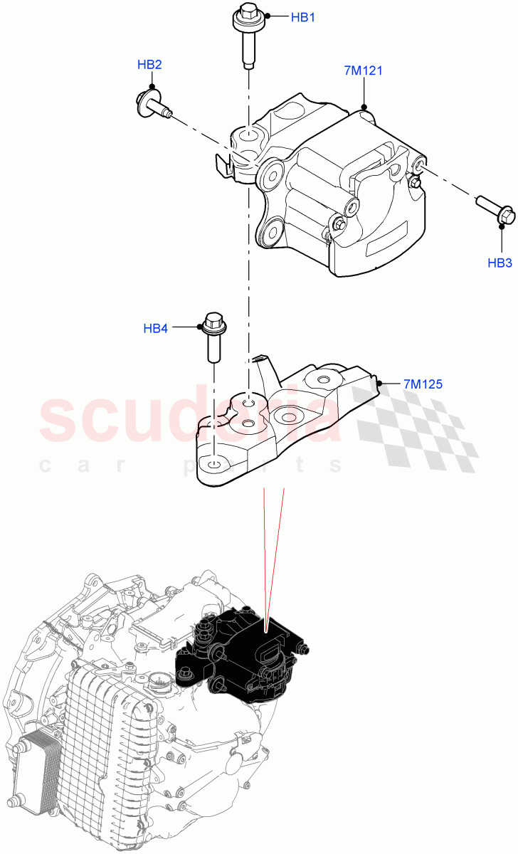 Transmission Mounting (2.0L AJ21D4 Diesel Mid, 9 Speed Auto Trans 9HP50, Halewood (UK)) ((V) FROMMH000001) of Land Rover Land Rover Range Rover Evoque (2019+) [1.5 I3 Turbo Petrol AJ20P3]