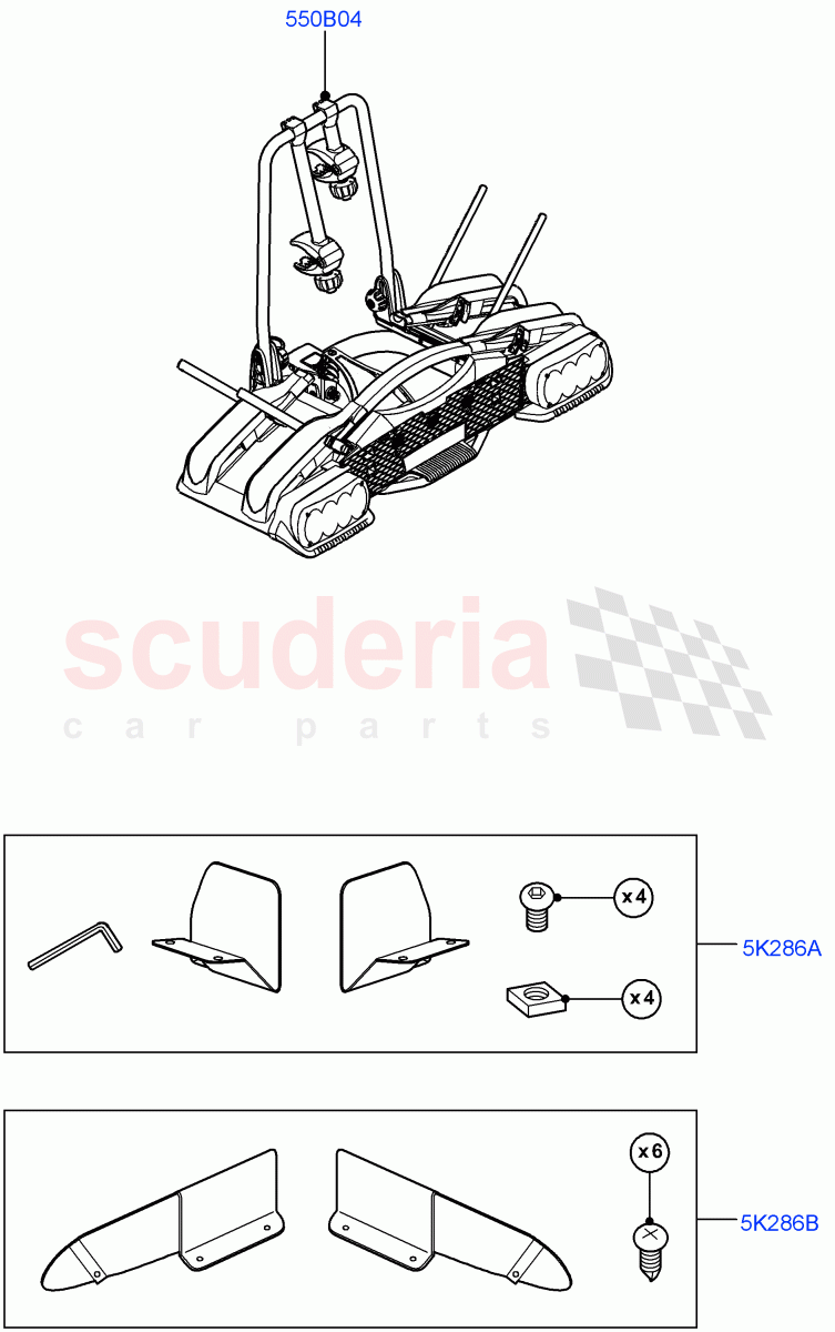 Carriers & Boxes (Accessory, Bike Carriers) (Halewood (UK), Itatiaia (Brazil)) of Land Rover Land Rover Discovery Sport (2015+) [2.0 Turbo Petrol GTDI]